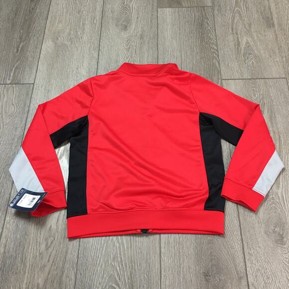 nike full zip up tricot track jacket in red black and grey size 7 boys NWT - Picture 2 of 8